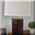 DL06. Woven leather lamp. 24&rdquo;h 